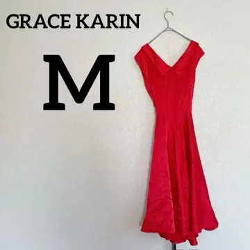 GRACE KARIN 빨간색 슬리브리스 원피스 M