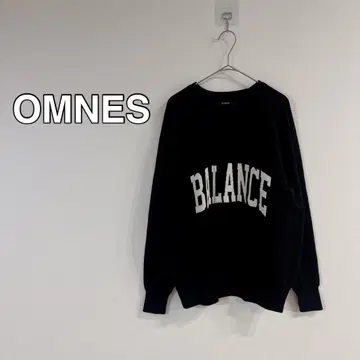 옴네스 맨투맨 라이크니트 자카드 로고 풀오버