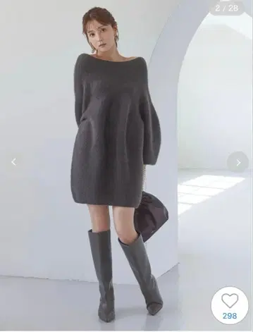 snidel 라쿤 미니 니트 원피스