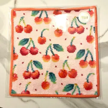 FEILER 페이러 체리 도트 손수건 페일 핑크 x 애프리콧