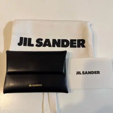 질 샌더 블랙 가죽 코인 케이스