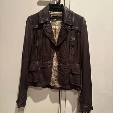 JUST Cavalli 가죽 자켓 사이즈 40 다크 브라운