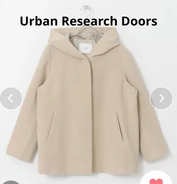 새상품급 URBAN RESEARCH DOORS 후드 울 코트 베이지