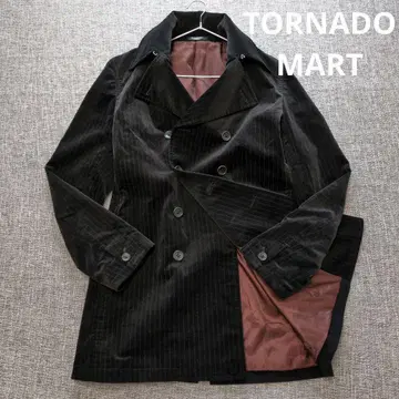 토네이도 마트 벨로아 더블 브레스트 코트 안감 보르도 섀도우 스트라이프