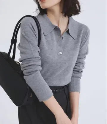 anuans 울 니트 피케 셔츠