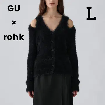 GU 인기 완판 컷 아웃 가디건 by rokh 블랙 L 콜라보