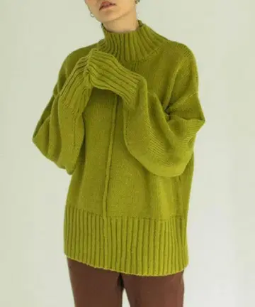 [  ] 센터라인 오프 터틀 니트 스웨터 F 그린