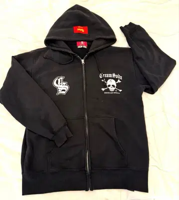 크림 소다 스컬 해골 집업 후드티 L 핑크 드래곤