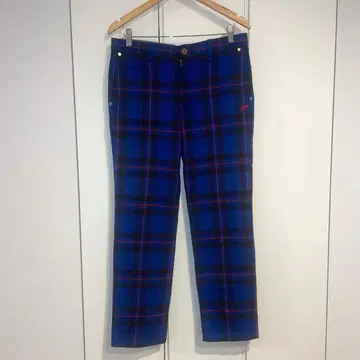 MASTERBUNNY EDITION 파랑 블랙 체크 골프 팬츠