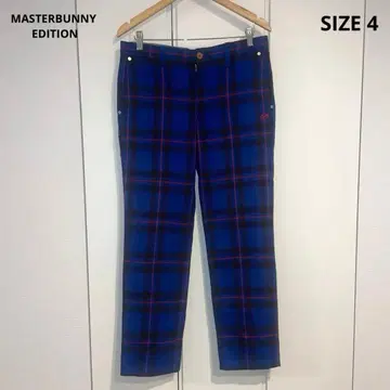 MASTERBUNNY EDITION 파랑 블랙 체크 골프 팬츠