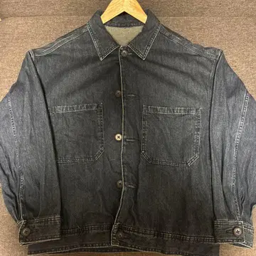 다크 데님 버튼 프론트 자켓