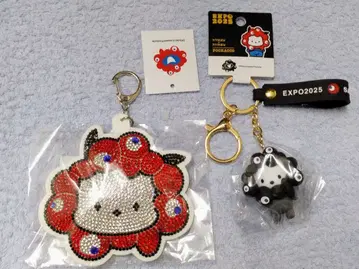 오사카 간사이 박람회 회장 한정 포차코 2개 세트 블랙 미야쿠미야쿠 키링