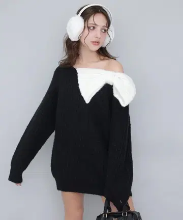 Seemi. 리본 원숄더 미니 원피스 NICE CLAUP