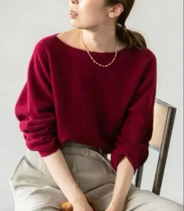 새상품급! noble 파인울 에포레스트 니트 보르도