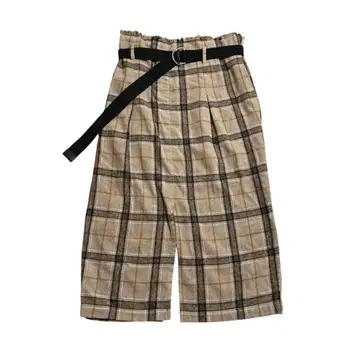 00s archive 타이트 롱 스커트 체크 벨트 포함