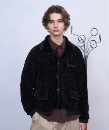 ATE 니트 블랙 가디건 M