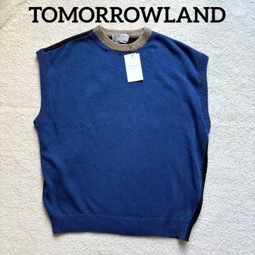 새상품 투모로우랜드 tricot 베스트 코튼 100% 바이컬러