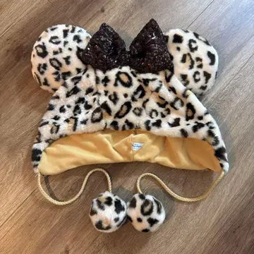 도쿄 디즈니 리조트 레오파드 무늬 미니 팬캡