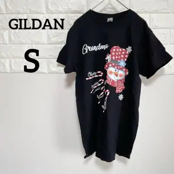 새상품급 [ GILDAN ] S 스노우맨 반팔 T셔츠 블랙