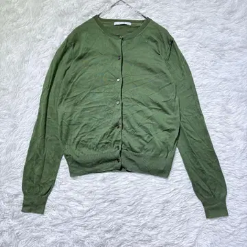 [엘리오폴] 긴팔 가디건 그린 38 얇은 소재 겉옷 봄/가을 가디건