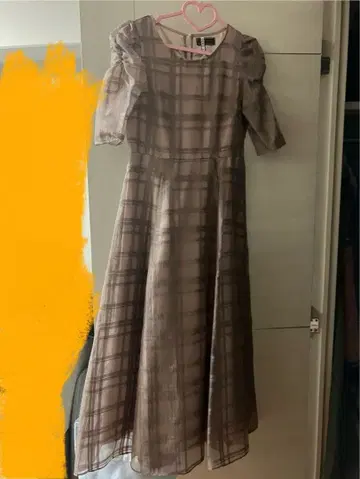 Noela 체크 무늬 원피스 M 사이즈 핑크 결혼식 드레스