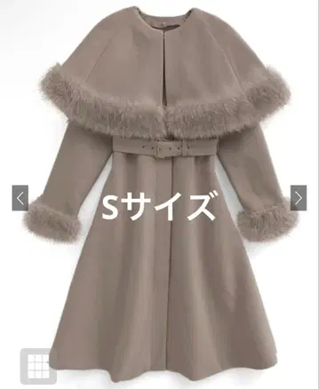 멀티 Way 케이프 벨트 퍼 플레어 코트[kz572]