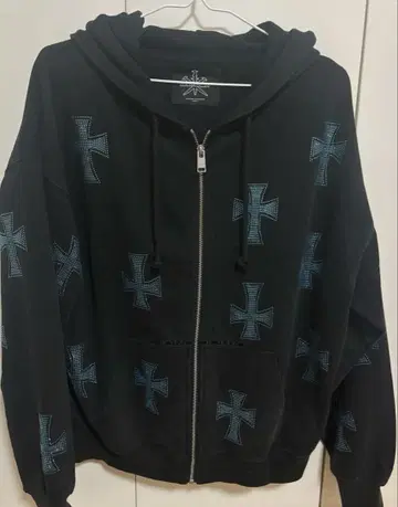 unknown london 후드티 십자가 파랑