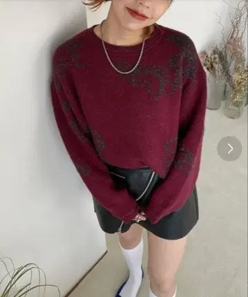 jeanasis 페이즐리 라메 기모 풀오버 니트