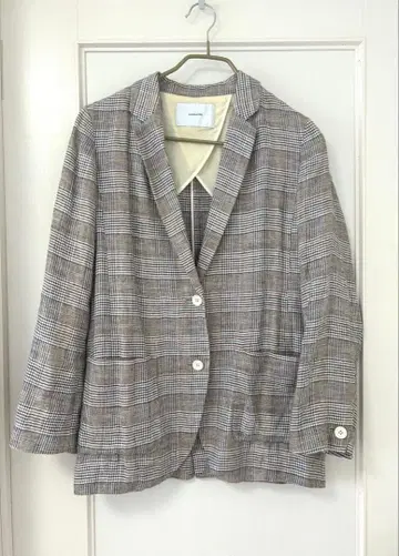 체크 무늬 테일러드 자켓 사이즈 38
