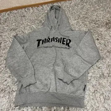 THRASHER 그레이 후드 맨투맨