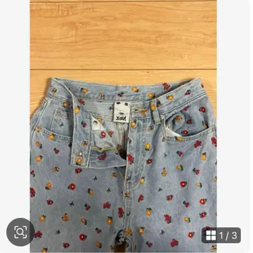 X-girl 팬츠 꽃 자수 플라워