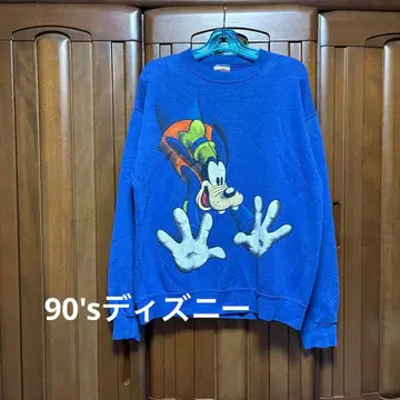 디즈니 빈티지 90s 구피 프린트 맨투맨