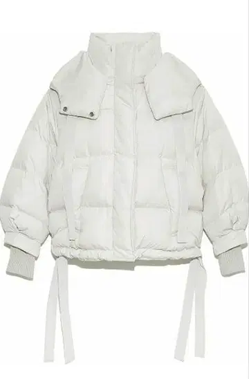 SNIDEL 리본 다운 자켓 숏 기장 아이보리