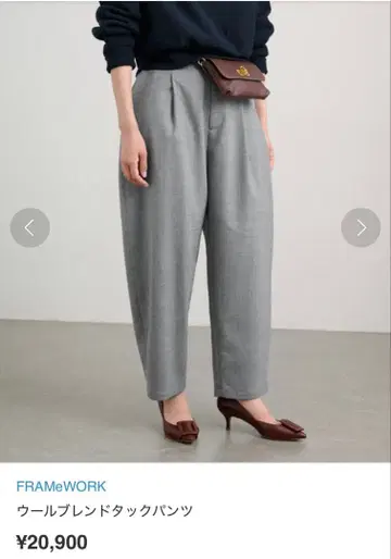 FRAMeWORK 프레임워크 2023 AW 울 블렌드 턱 팬츠 커브