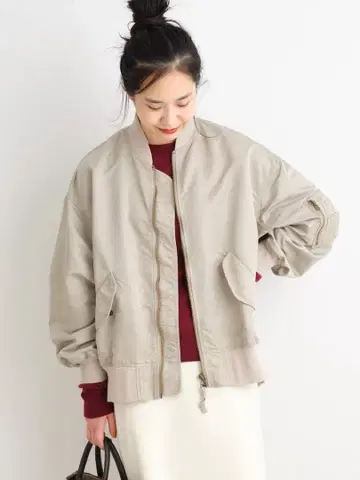 FRAMeWORK 나일론 트윌 MA-1 블루종