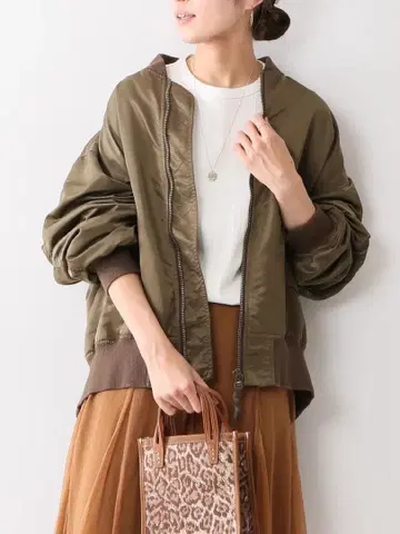 FRAMeWORK 나일론 트윌 MA-1 블루종