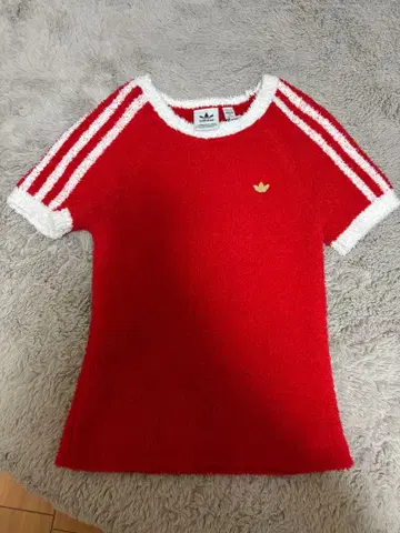 adidas 플리스 레드 T셔츠 M
