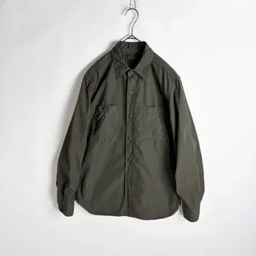 BEAMS PLUS 포플린 워크 셔츠 밀리터리 올리브 무지 S