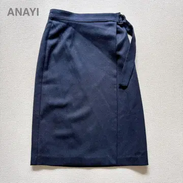 ANAYI 다크 네이비 랩스커트 랩 스커트 아나이 종아리 기장