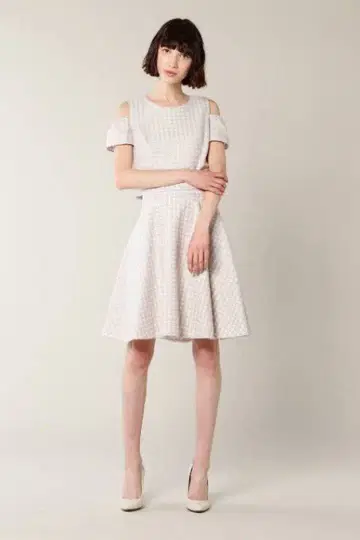 JILLSTUART 컬러 하운드 투스 블라우스