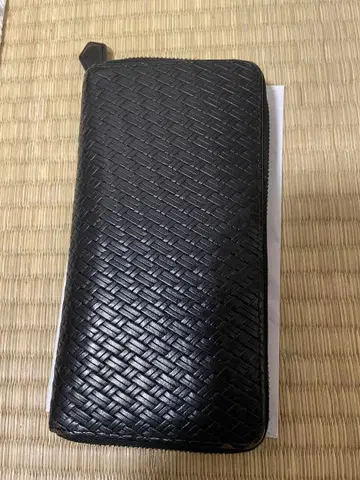 블랙 가죽 뜨개질 장지갑 일본제 TAKEOKIKUCHI