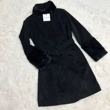 택 포함 새상품 플라이걸 롱 코트 블랙 42 사이즈