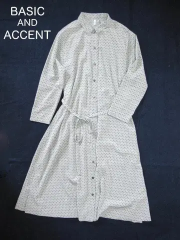 [ 컨디션 최상 ] BASIC AND ACCENT 도트 무늬 셔츠 원피스