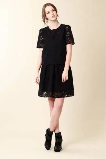 질 스튜어트 카밀 레이스 플레어 스커트