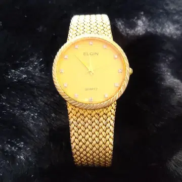 ELGIN 골드 손목시계 남성용 여성용 작동품 엘진