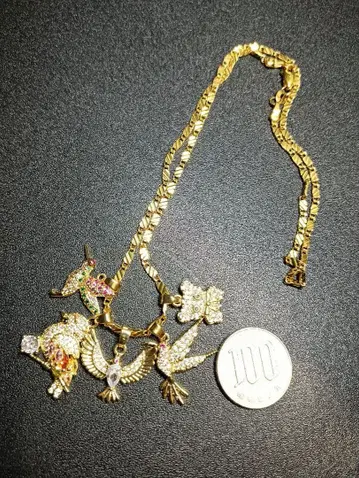 18금 gp 골드 동물 모티브 목걸이 스톤 포함