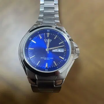CASIO 쿼츠 손목시계 블루 다이얼