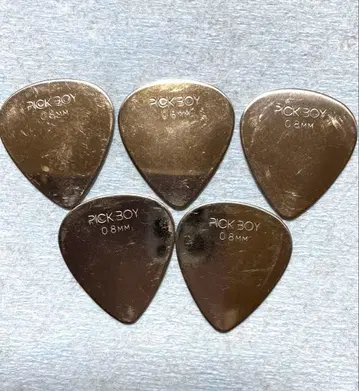 PICK BOY 0.8mm 티어드롭형 피크 5매 세트 스테인리스 소재 B