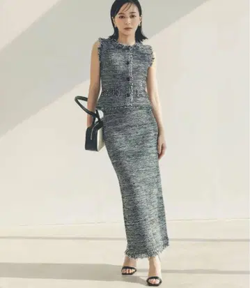 anuans 아뉴앙스 컬얀 트위드 셋업 블랙 M