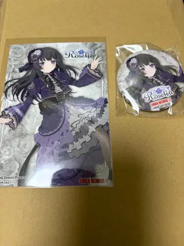 Roselia 타워 레코드 혜택 시로가네 린코 캔뱃지+브로마이드